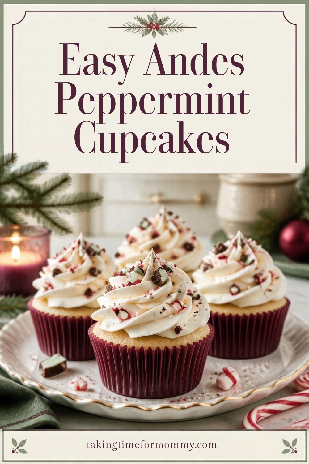 Andes Peppermint Cupcakes (Easy Cake Mix Recipe)