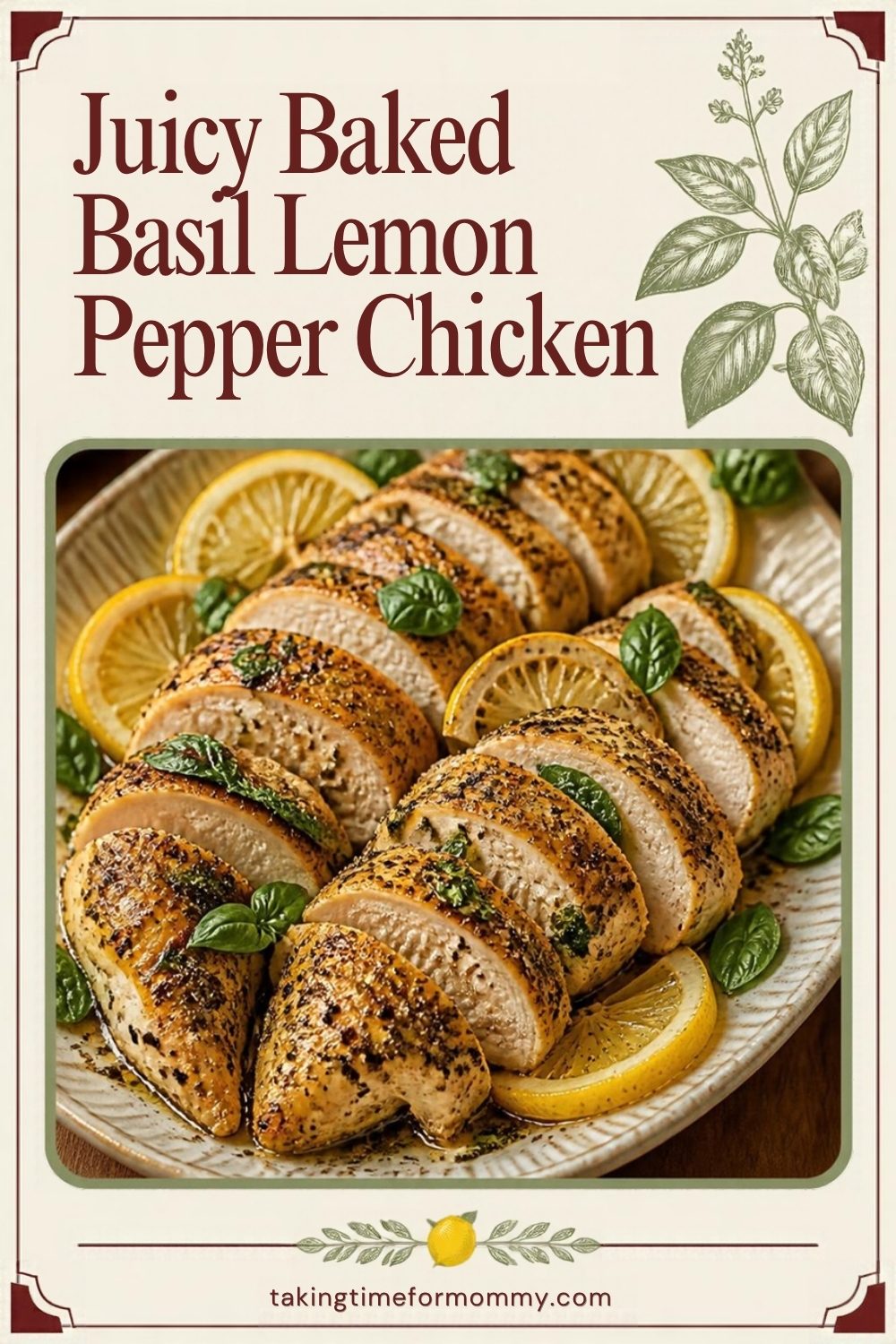 Juicy Baked Basil Lemon Pepper Chicken Breasts