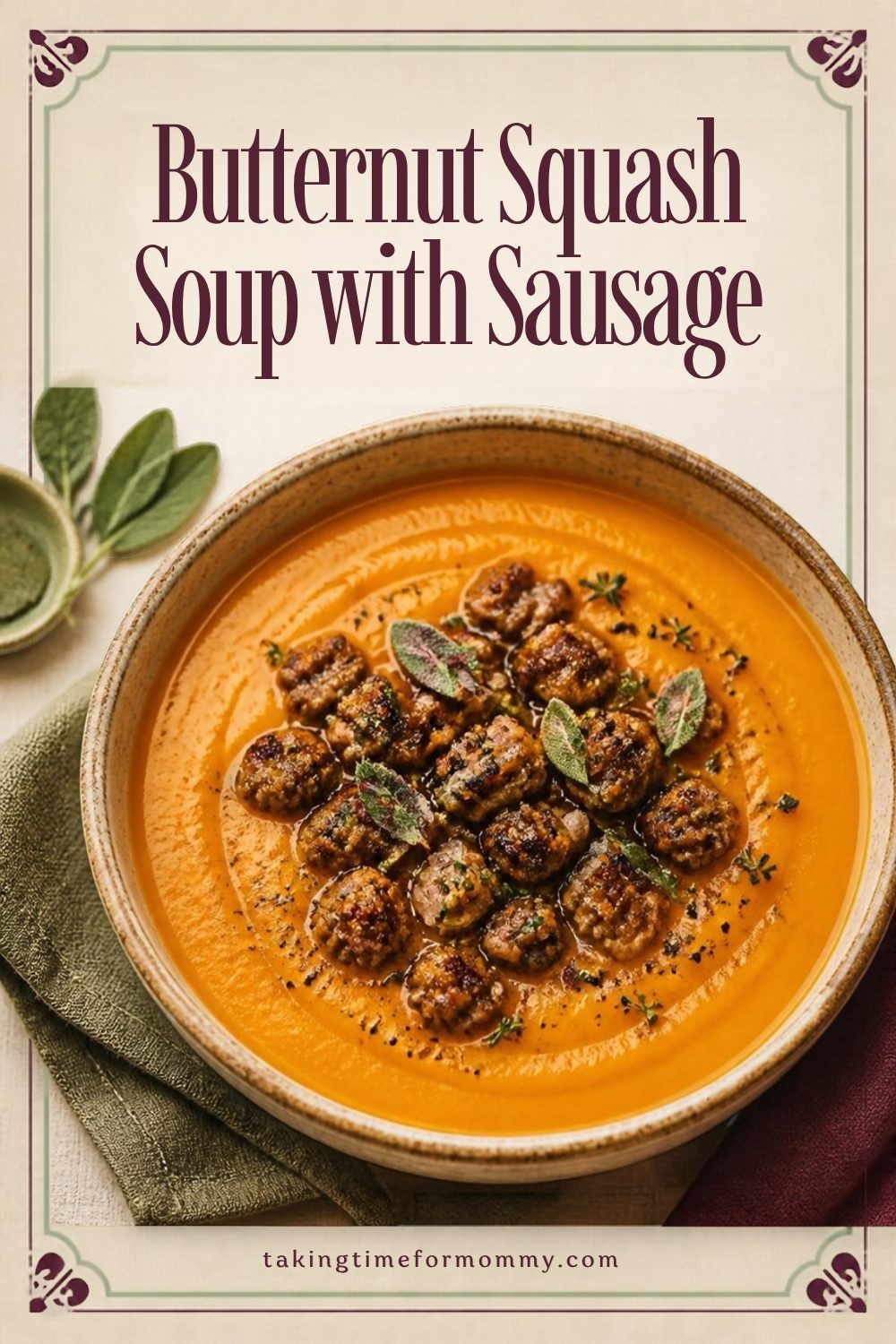 Butternut Squash Soup with Sausage