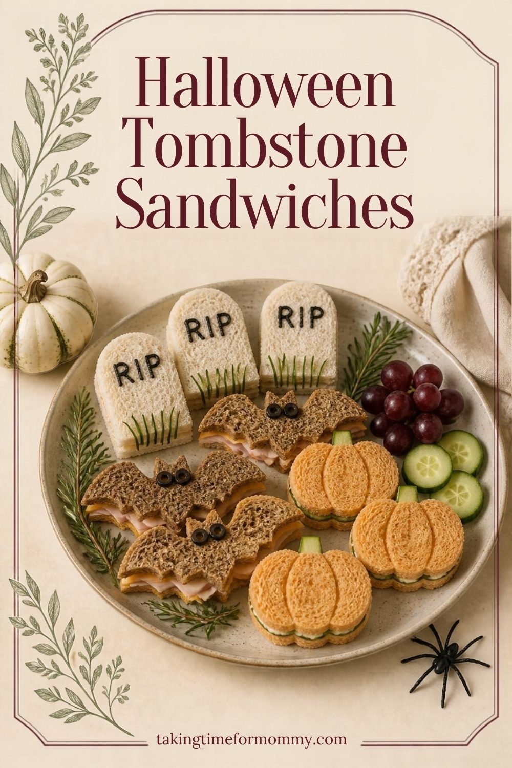 Tombstone and Halloween Shaped Sandwiches