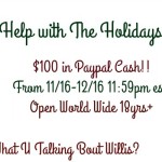 Help with the Holidays $100 PayPal Cash Giveaway