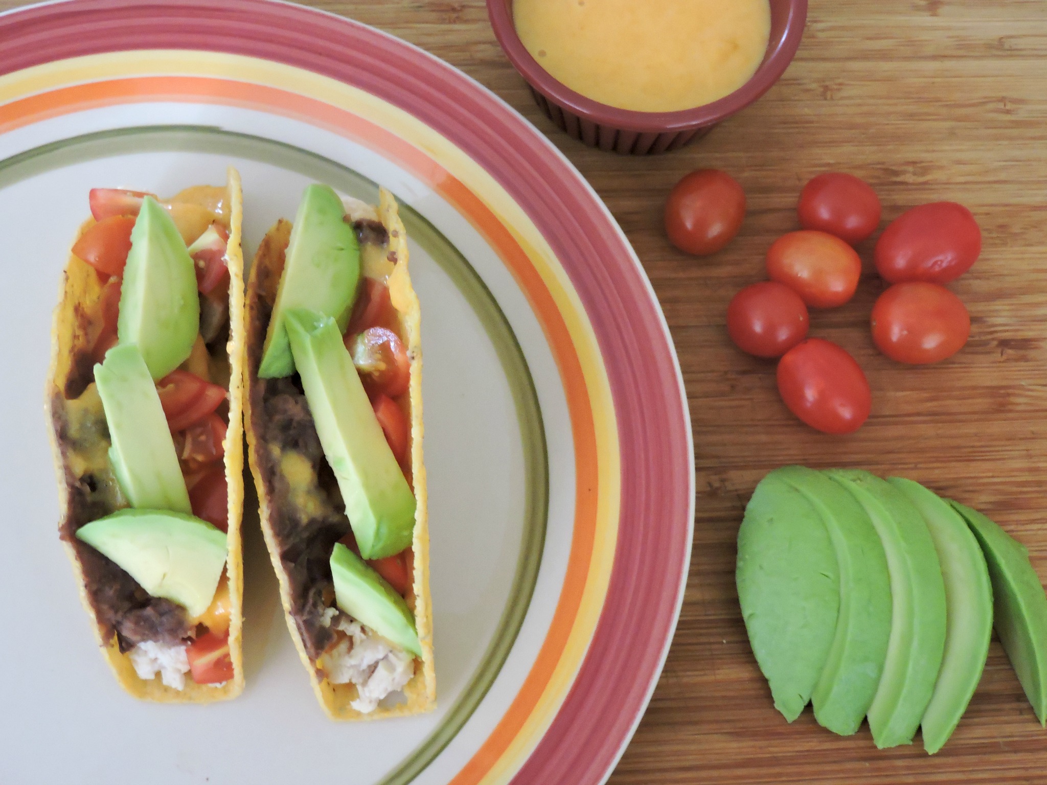 Chicken and Beer Cheese Tacos with Avocado