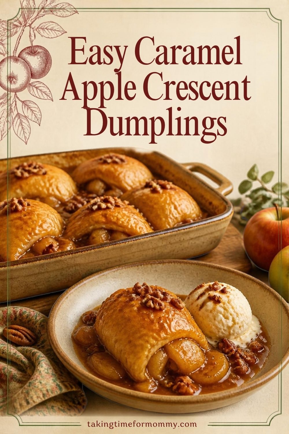 Easy Caramel Apple Crescent Dumplings