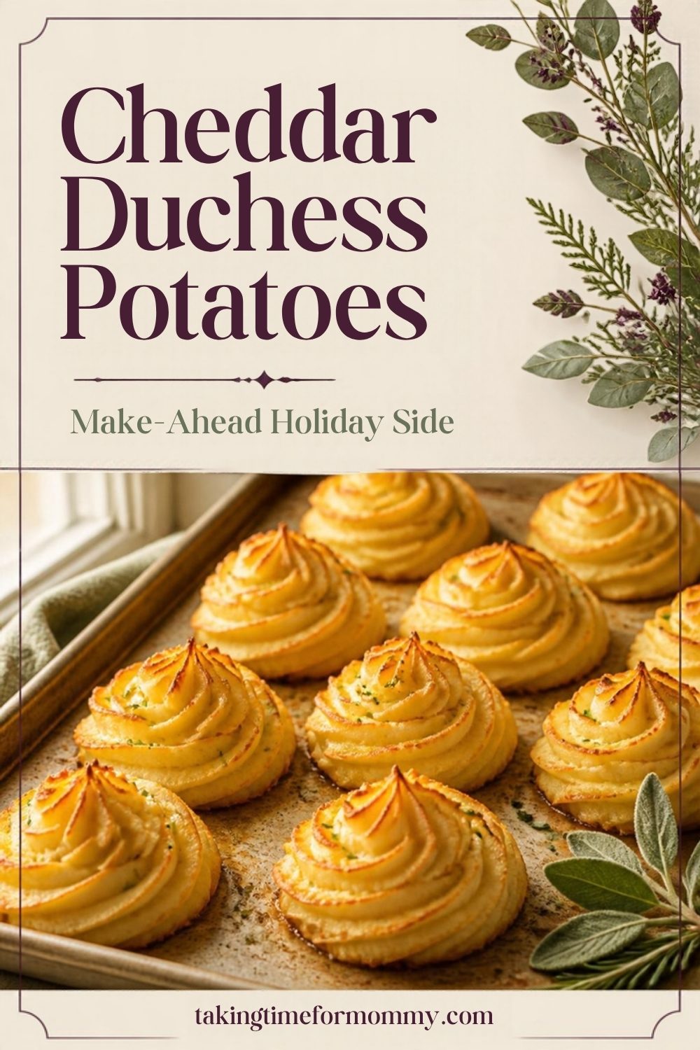 Cheddar Duchess Potatoes Make-Ahead Holiday Side