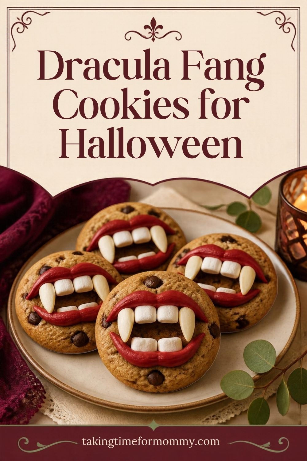 Dracula Fang Cookies for Halloween
