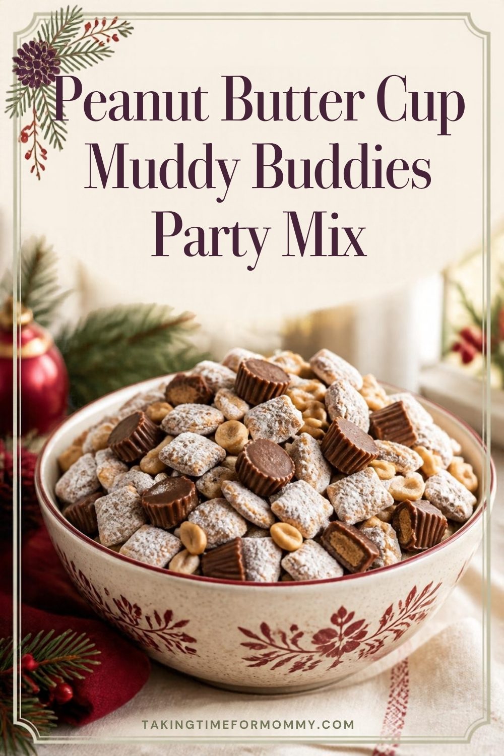 Chocolate Peanut Butter Muddy Buddies Party Mix