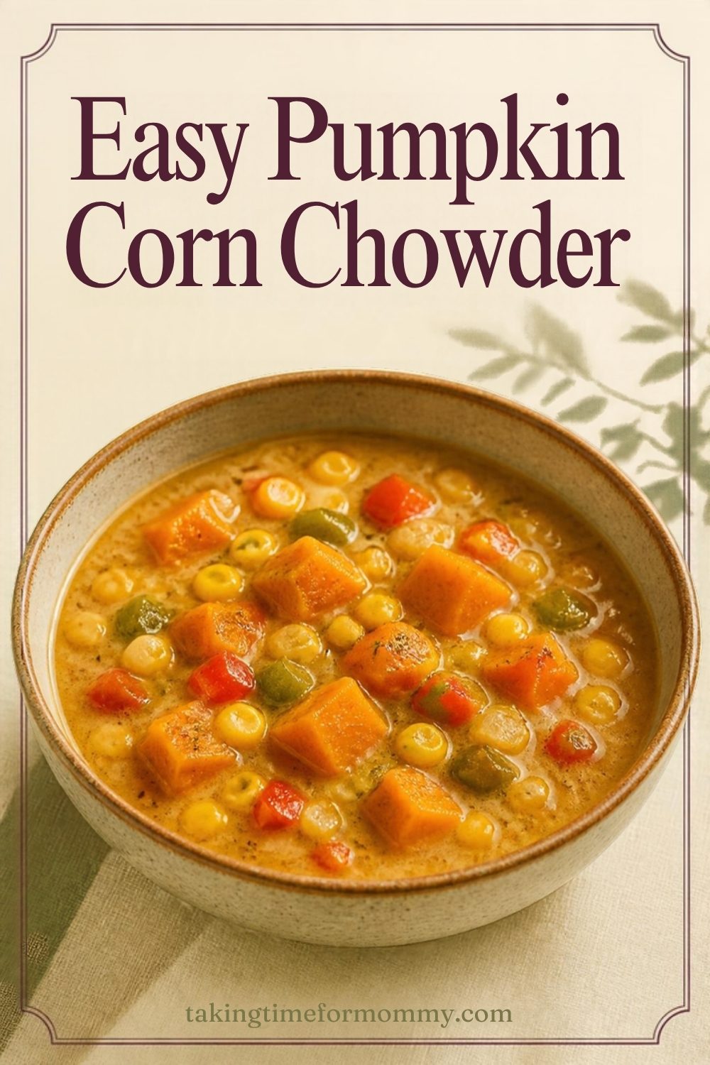 Easy Pumpkin Corn Chowder pin